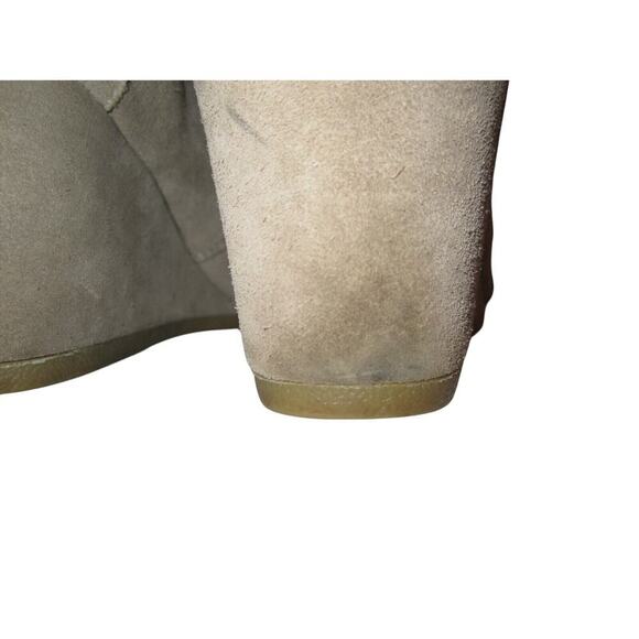 TOMS Boots Womens 10 Tan Suede Desert Wedge Ankle Booties Lace Up Casual Shoes - Picture 4 of 13
